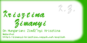 krisztina zimanyi business card